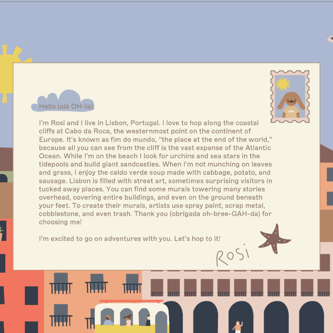 Meet Rosi the Rabbit, one of the WeeWander stuffies.